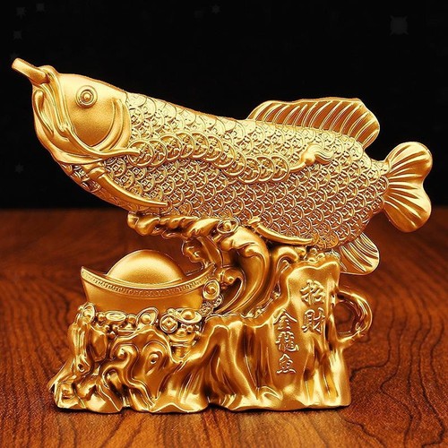 Statuetta pesce arowana con - statuetta,