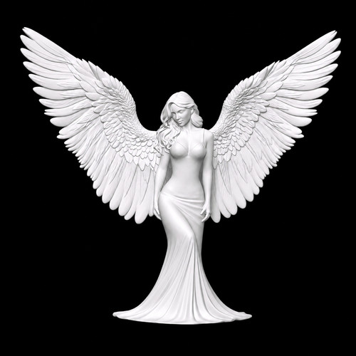 Elegante angelo figura stampa