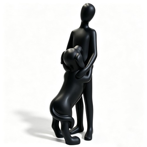 Scultura resina cane - cane, persona